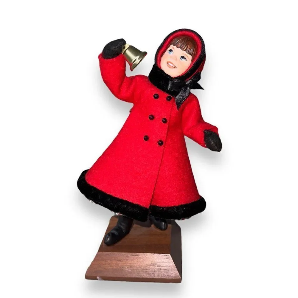 Simpich Character Dolls Handmade English Street Scene Red Coat‎ Bell Ringer Girl